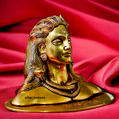 Adiyogi Shiva Solid Brass idol - 6 inches Nikuressence