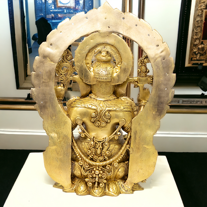 Buy Ganesha Sitting on Lotus Solid brass idol - 20 inches Nikuressence