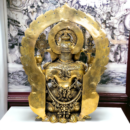 Solid Brass Ganesha Sitting statue - 19 inches Nikuressence