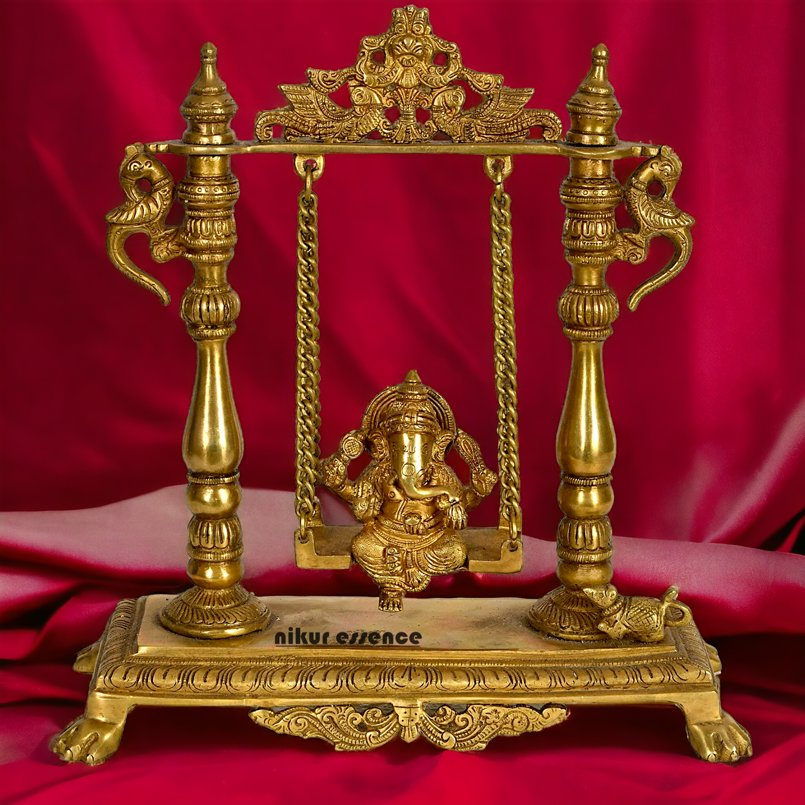 Solid Brass Ganesh Swinging statue - 13 inches Nikuressence