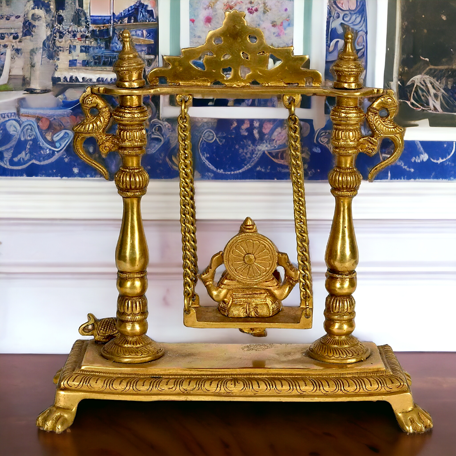 Solid Brass Ganesh Swinging statue - 13 inches Nikuressence