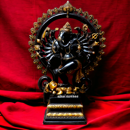 Black Ganesha Dancing Brass idol - 25 inches Nikuressence