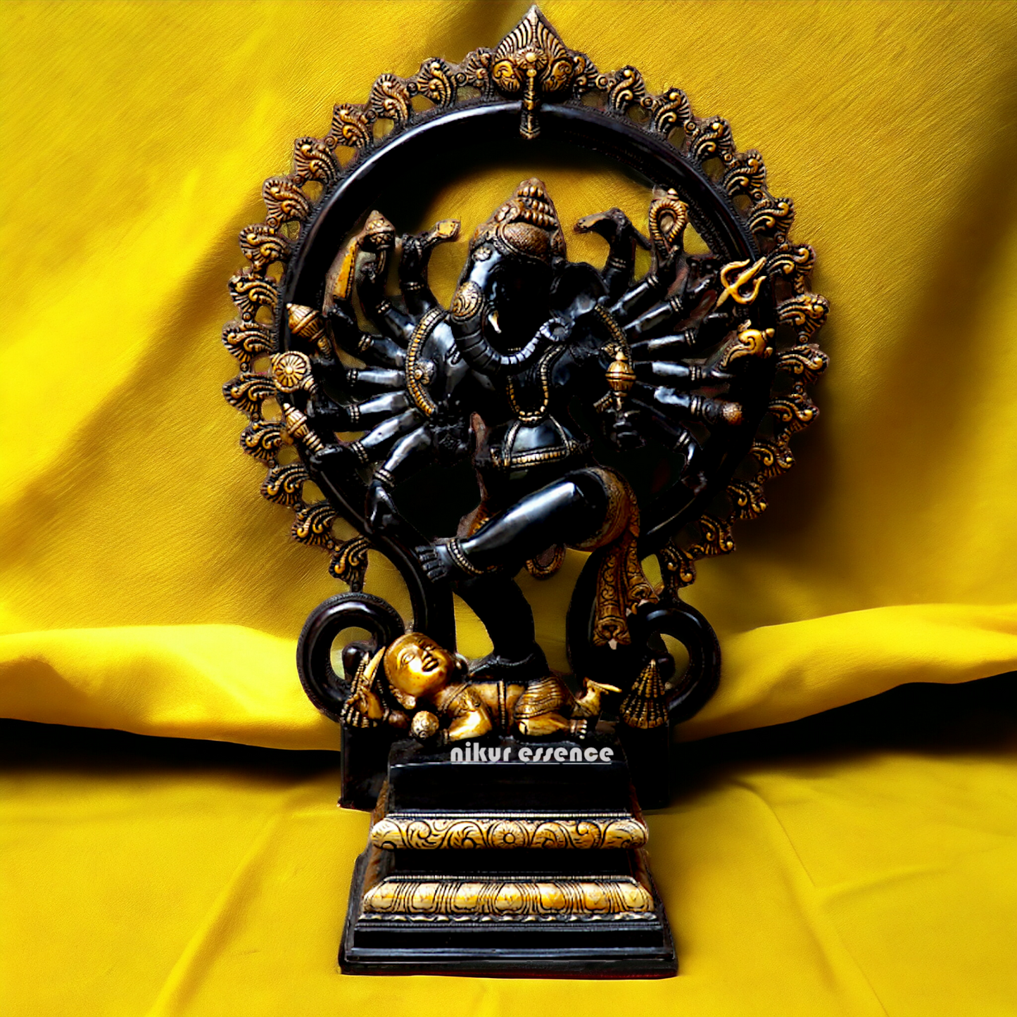 Black Ganesha Dancing Brass idol - 25 inches Nikuressence