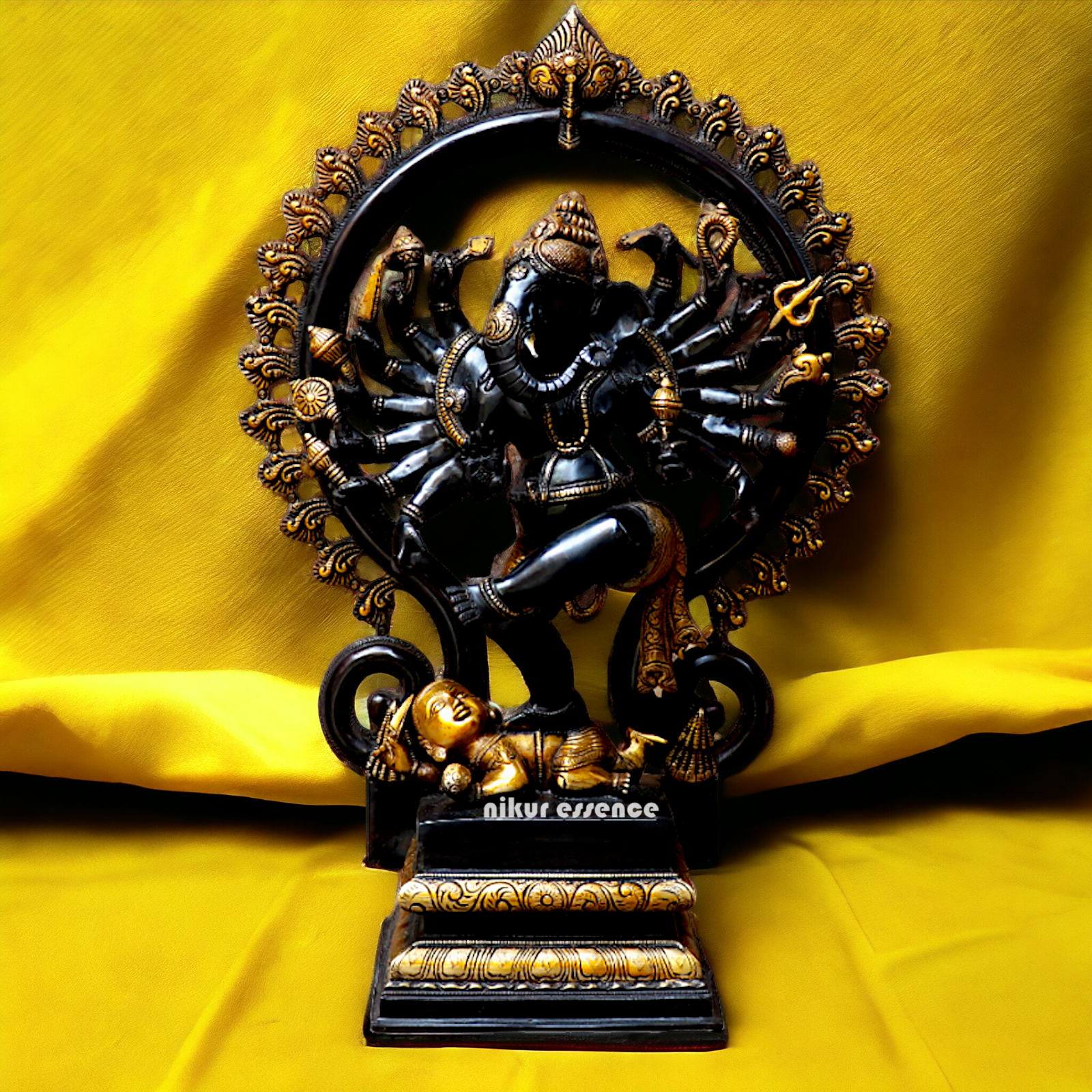 Black Ganesha Dancing Brass idol - 25 inches Nikuressence