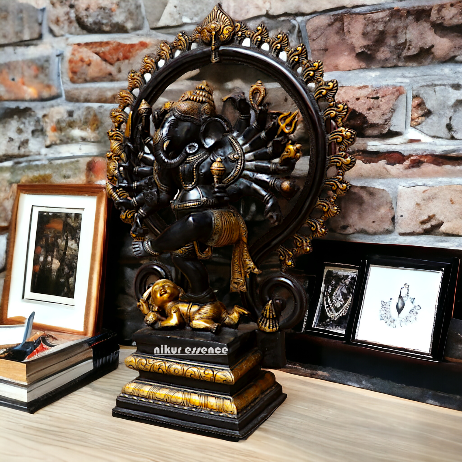 Black Ganesha Dancing Brass idol - 25 inches Nikuressence