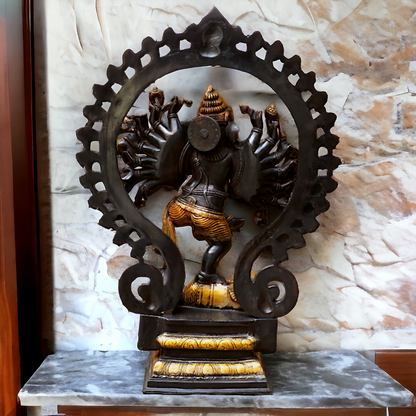 Black Ganesha Dancing Brass idol - 25 inches Nikuressence