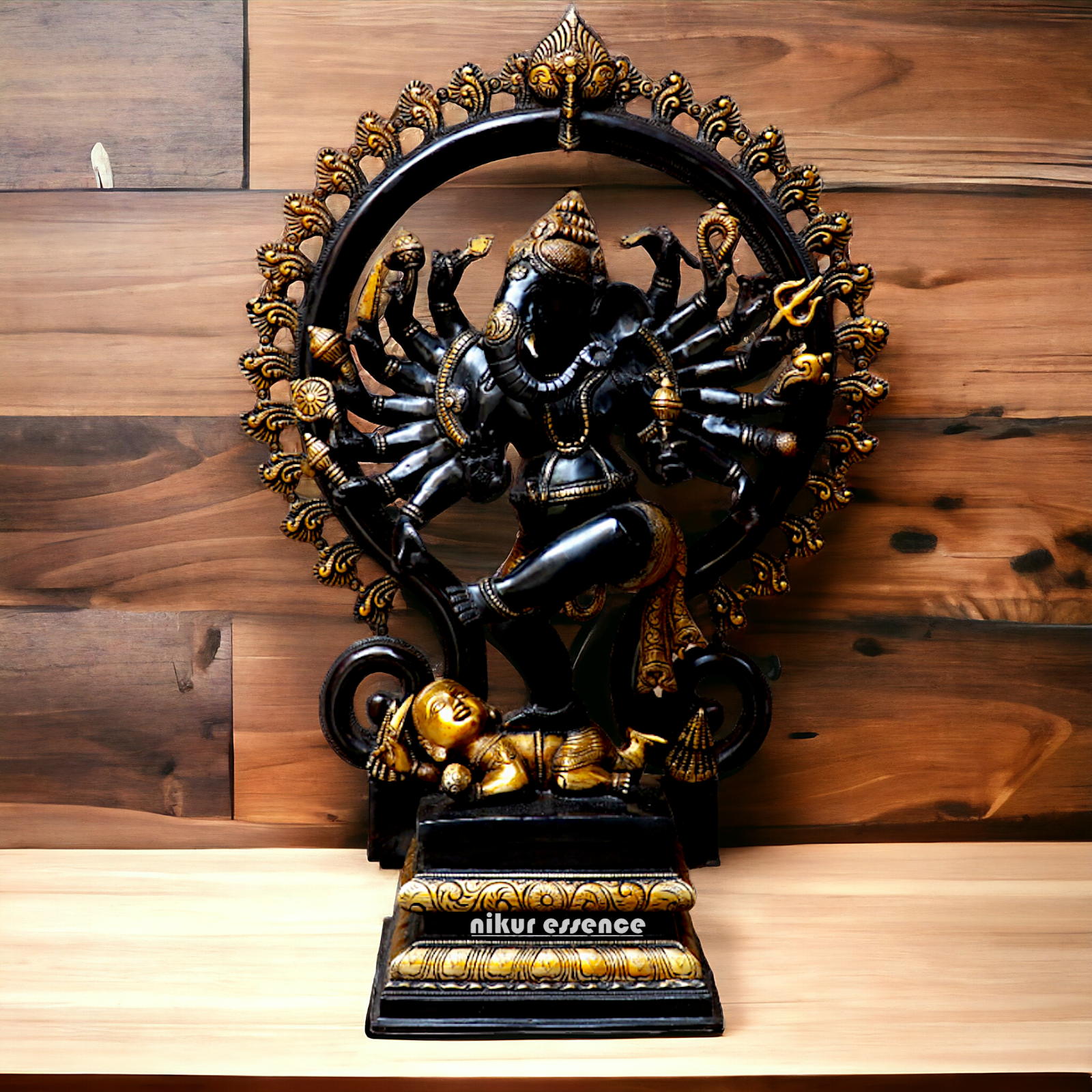 Black Ganesha Dancing Brass idol - 25 inches Nikuressence