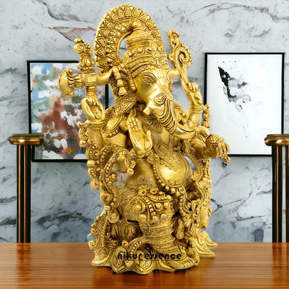 Pure Brass Ganesha Ganpati Idol - 15 Inches Nikuressence