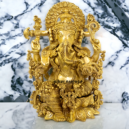 Pure Brass Ganesha Ganpati Idol - 15 Inches Nikuressence