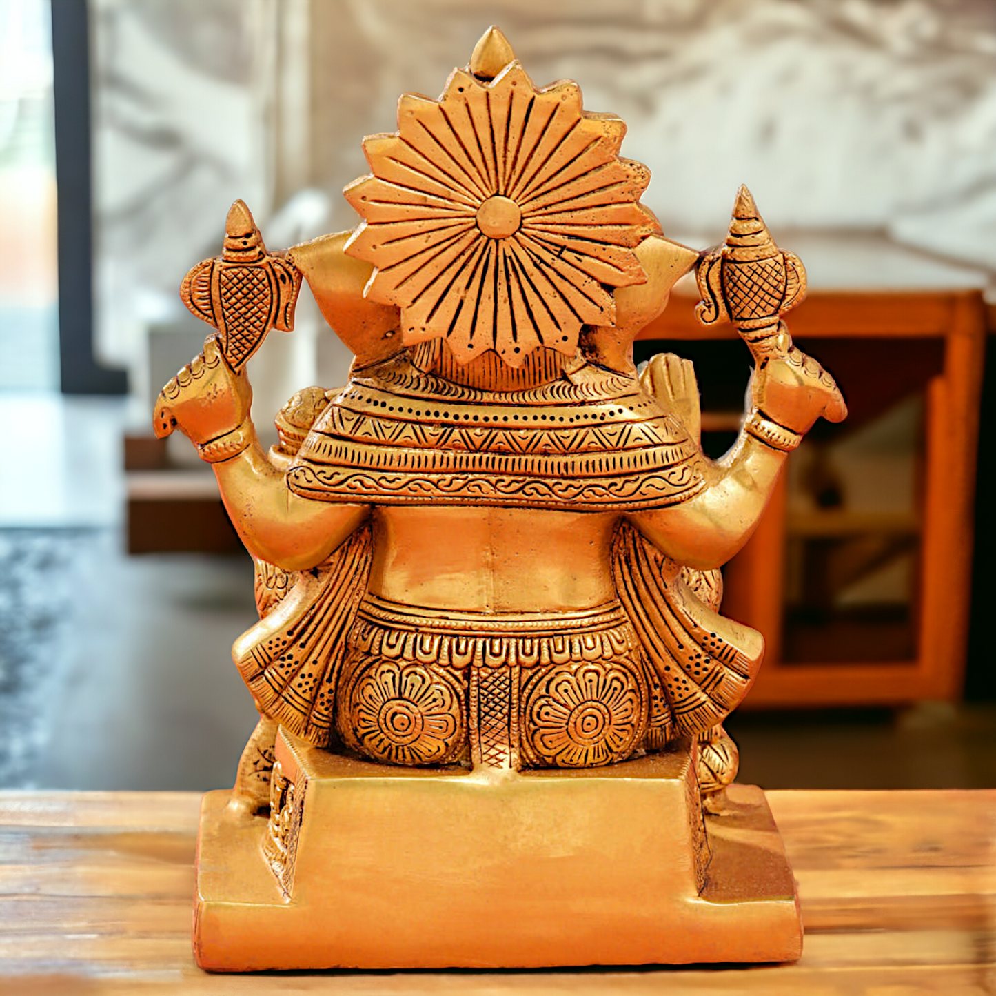 Solid Brass Ganesh with Blessing statue - 13.5 inches Nikuressence