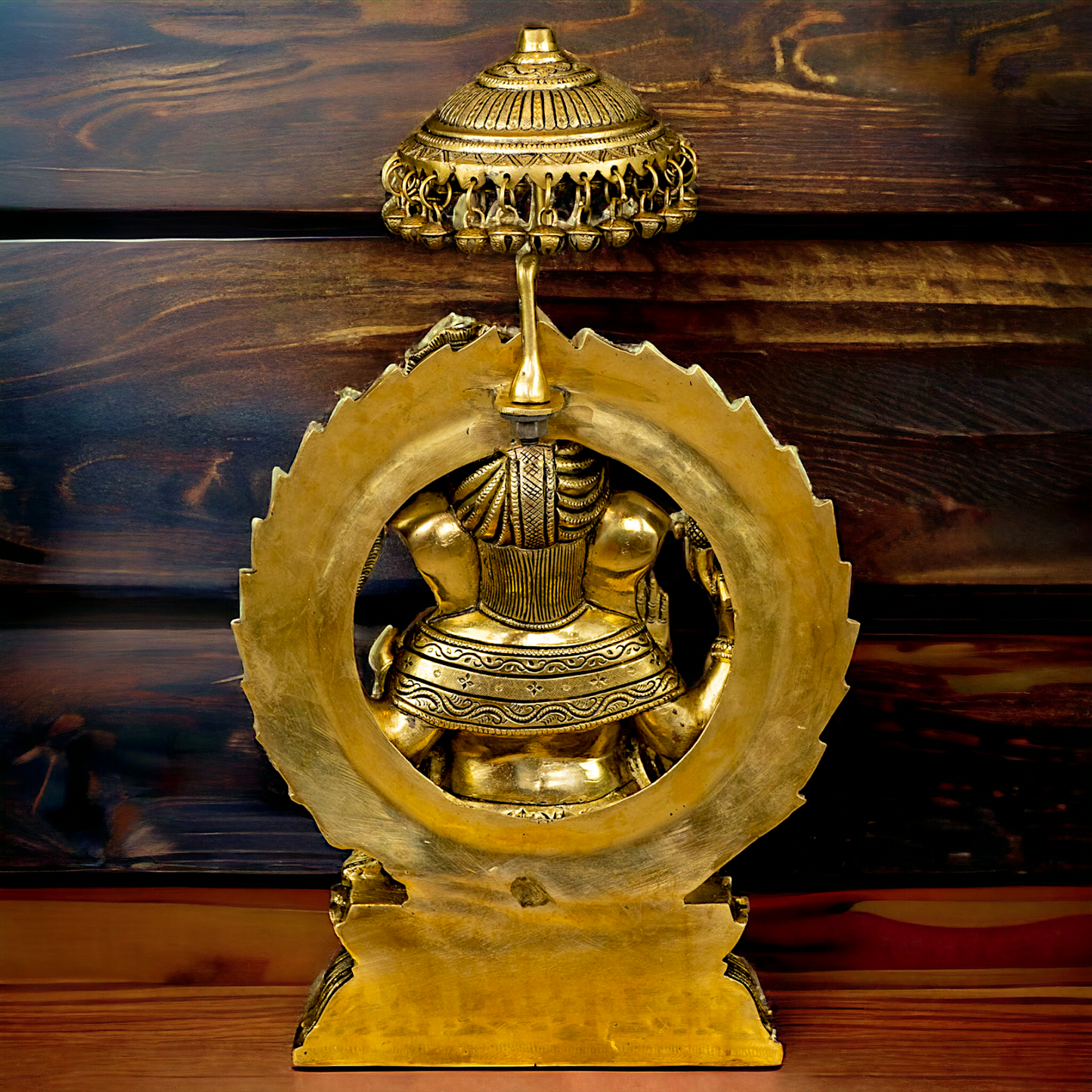 Big Ganesha Ganpati with umbrella solid brass idol - 18 inches Nikuressence