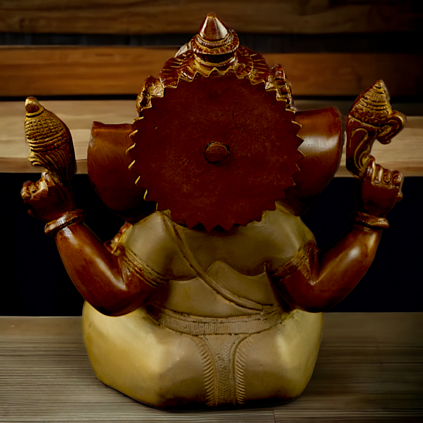 Large Ganesha Blessing Brass idol - 9 inches Nikuressence