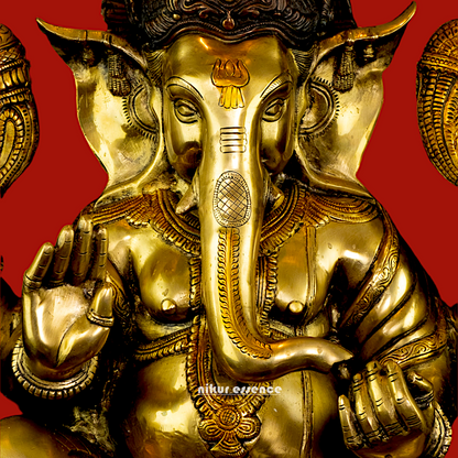 Lord Ganpati Ganesha Brass idol - 20.5 inches Nikuressence
