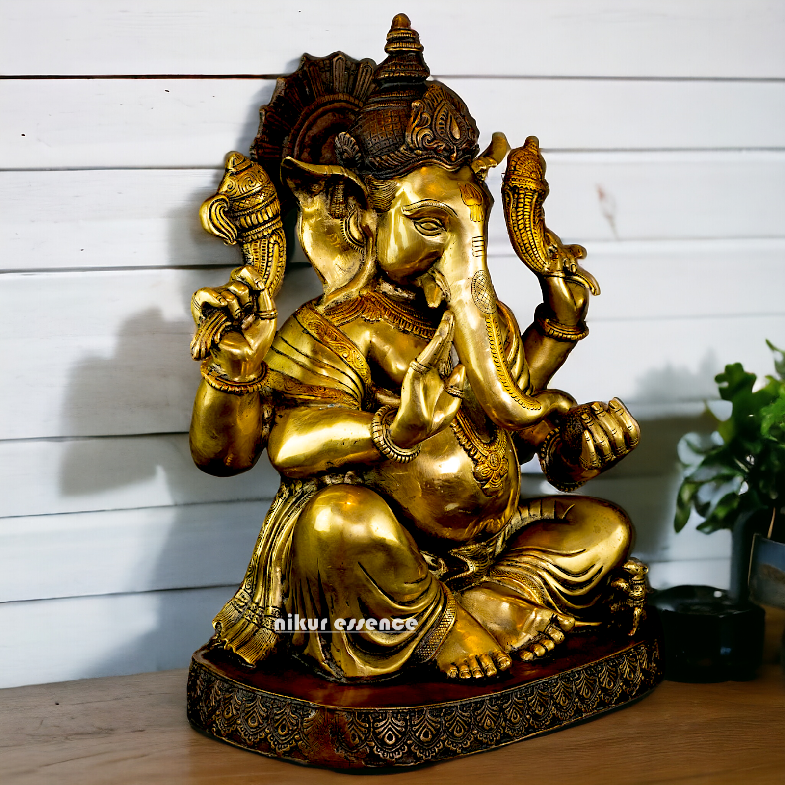Lord Ganpati Ganesha Brass idol - 20.5 inches Nikuressence