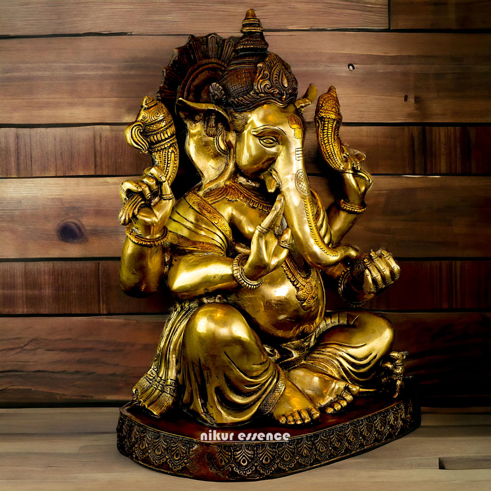 Lord Ganpati Ganesha Brass idol - 20.5 inches Nikuressence
