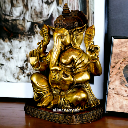 Lord Ganpati Ganesha Brass idol - 20.5 inches Nikuressence