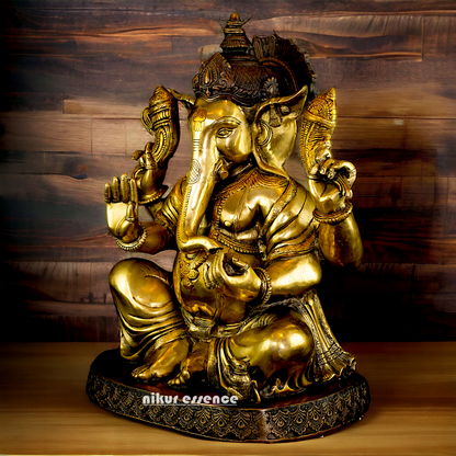Lord Ganpati Ganesha Brass idol - 20.5 inches Nikuressence