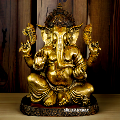 Lord Ganpati Ganesha Brass idol - 20.5 inches Nikuressence