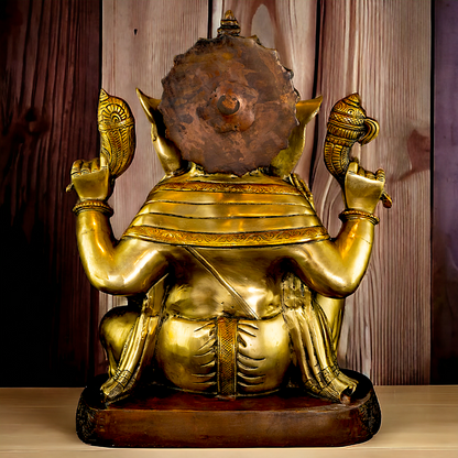 Lord Ganpati Ganesha Brass idol - 20.5 inches Nikuressence