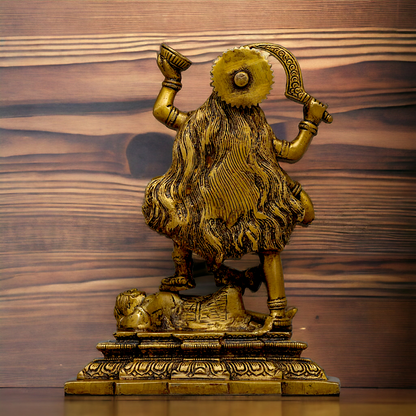 Pure Brass Kali Mata idol - 7.5 inches Nikuressence