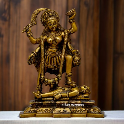 Pure Brass Kali Mata idol - 7.5 inches Nikuressence