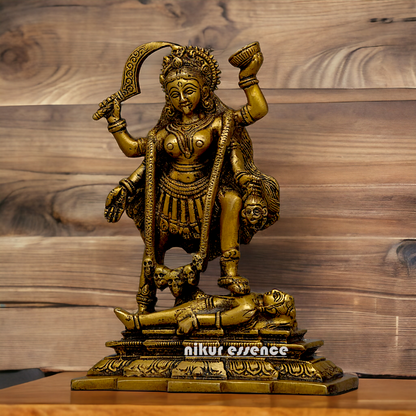 Pure Brass Kali Mata idol - 7.5 inches Nikuressence