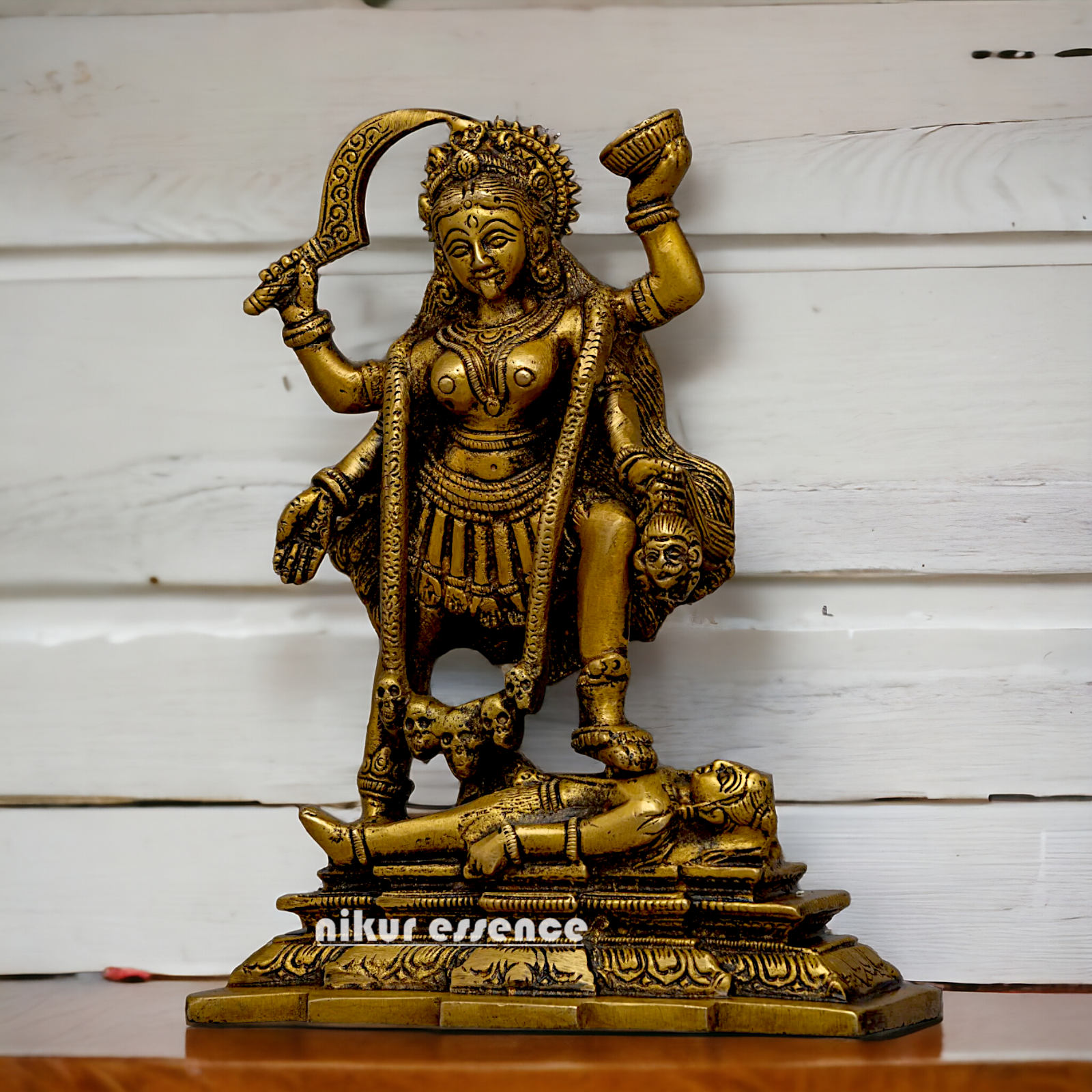 Pure Brass Kali Mata idol - 7.5 inches Nikuressence