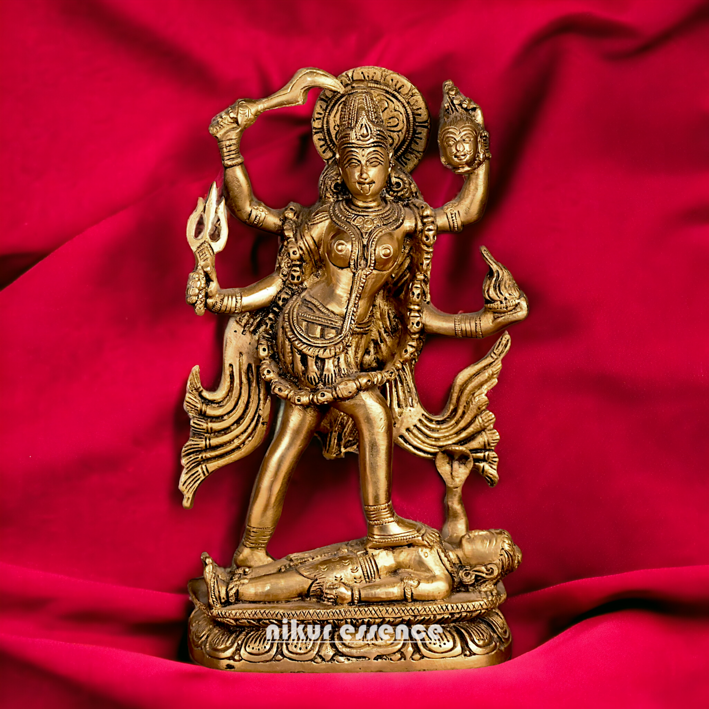 Superfine Brass Kali maa Standing - 9 inches Nikuressence