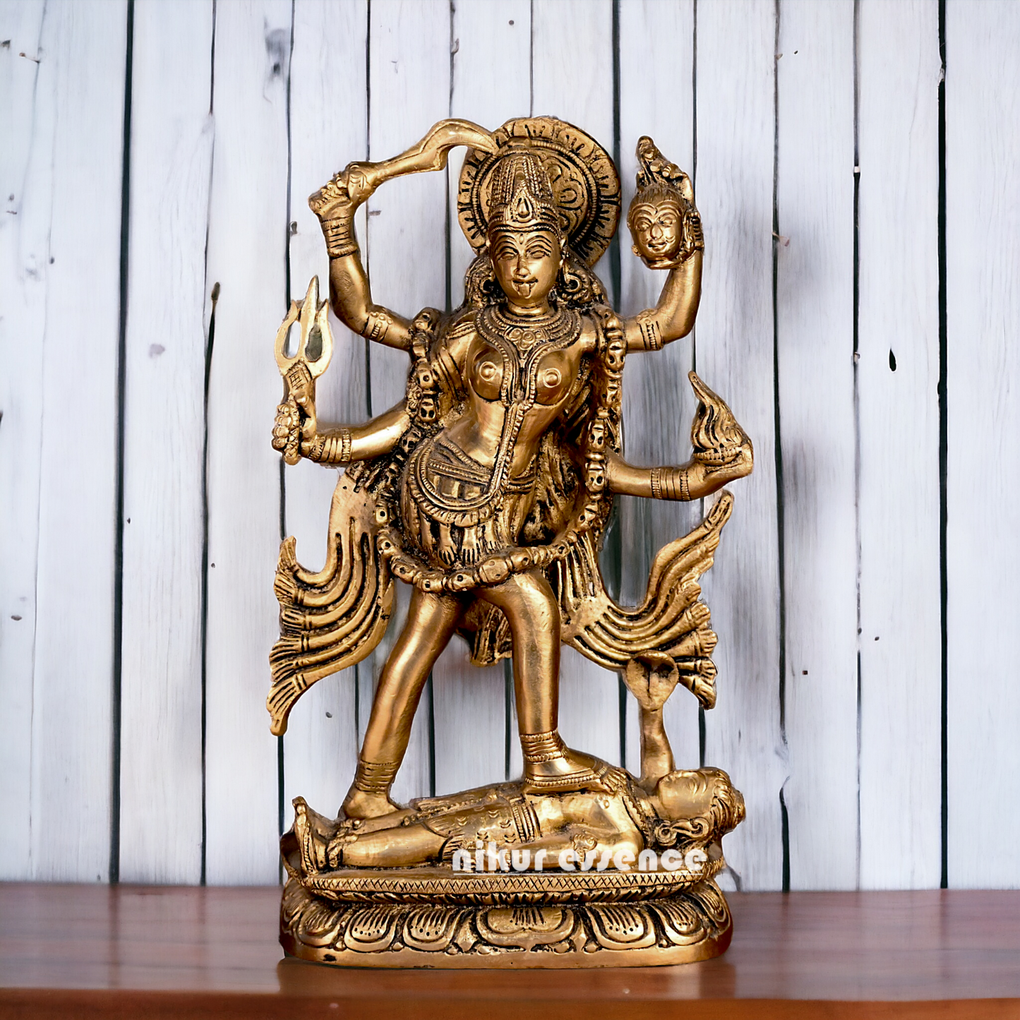Superfine Brass Kali maa Standing - 9 inches Nikuressence