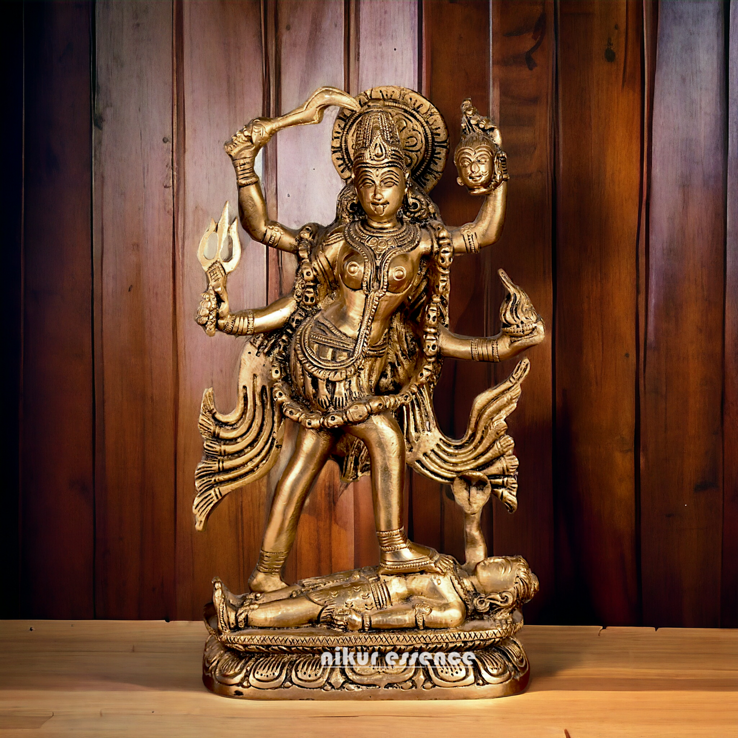 Superfine Brass Kali maa Standing - 9 inches Nikuressence