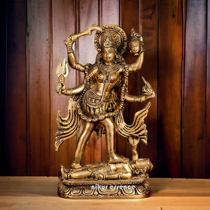 Superfine Brass Kali maa Standing - 9 inches Nikuressence