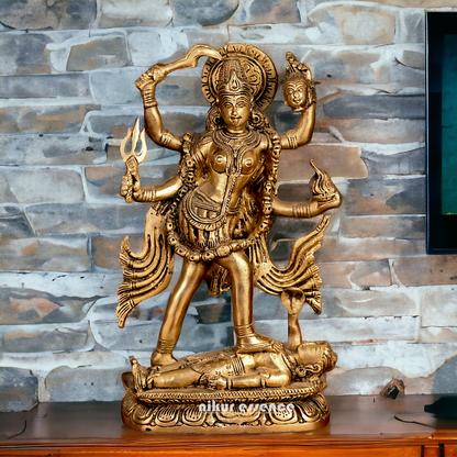 Superfine Brass Kali maa Standing - 9 inches Nikuressence