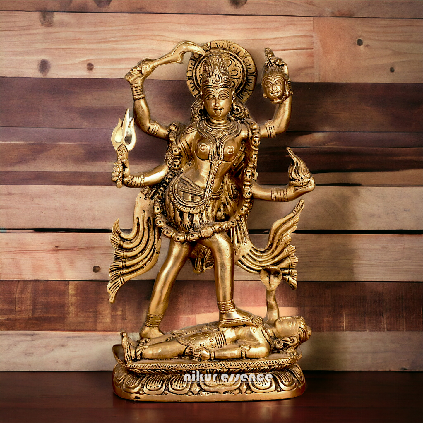 Superfine Brass Kali maa Standing - 9 inches Nikuressence