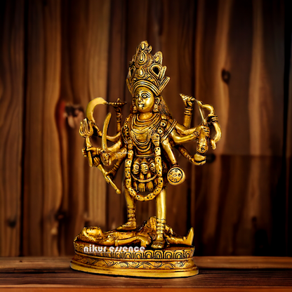 Antique Brass Kali Maa idol - 8 inches Nikuressence