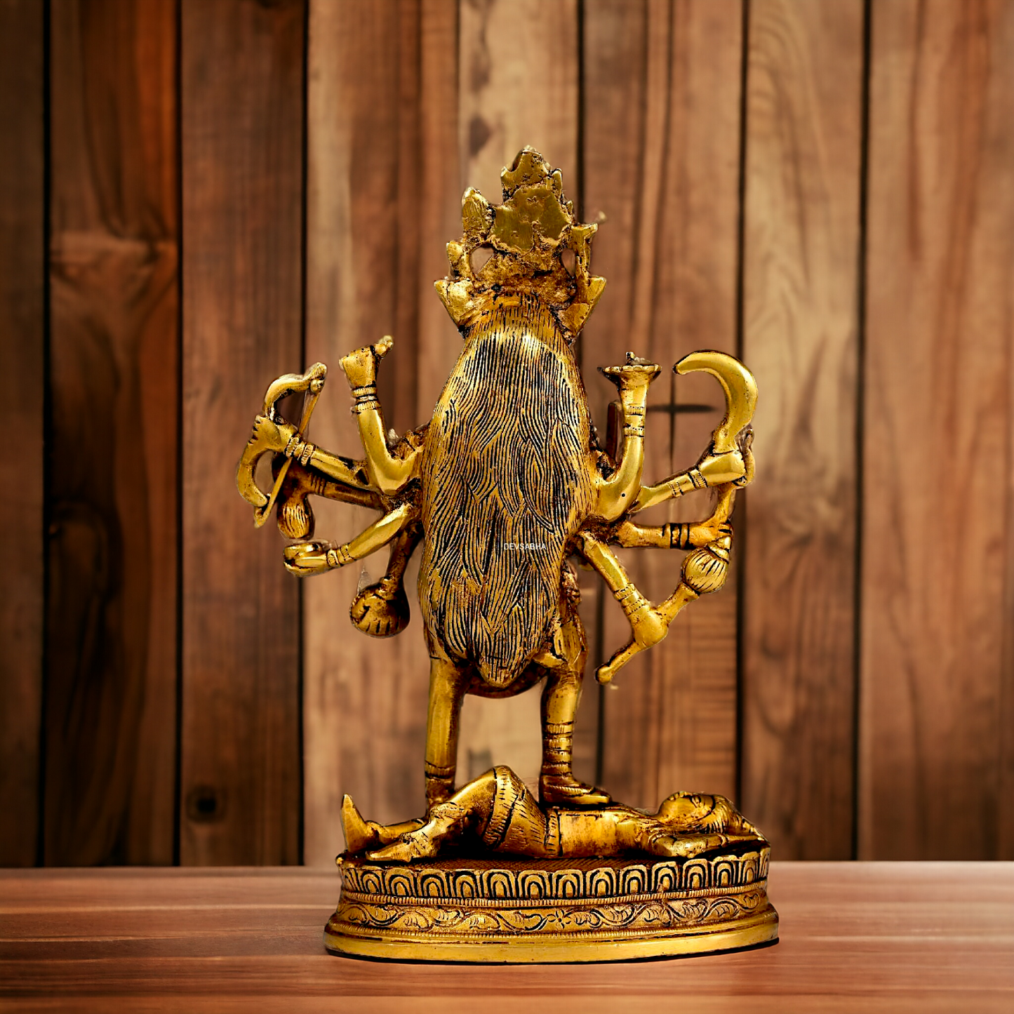 Antique Brass Kali Maa idol - 8 inches Nikuressence