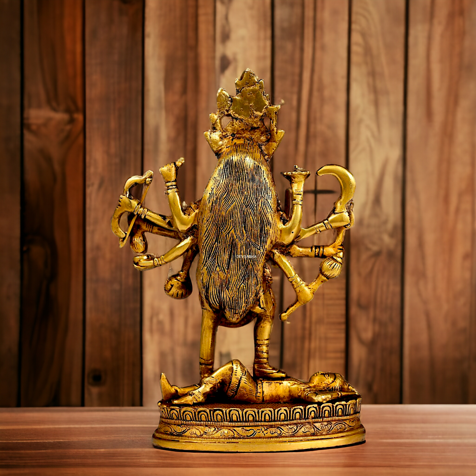 Antique Brass Kali Maa idol - 8 inches Nikuressence