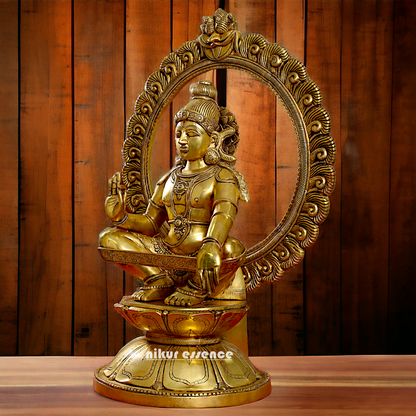 Pure Brass Ayyappa Swamy Sitting idol - 30 inches Nikuressence