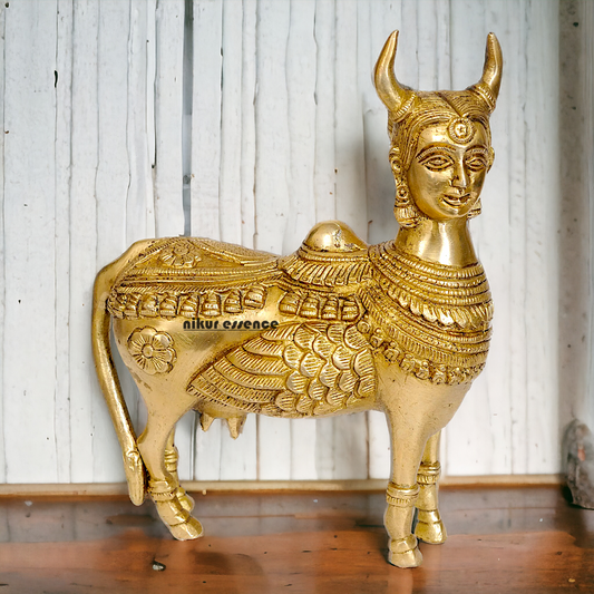 Buy Brass kamadhenu Cow Idol - 8 inches Nikuressence