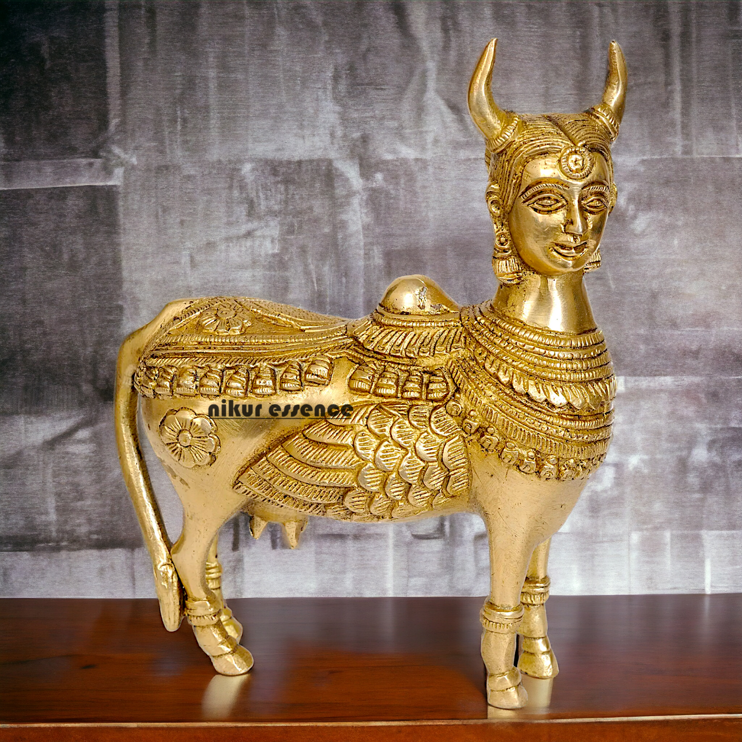 Buy Brass kamadhenu Cow Idol - 8 inches Nikuressence