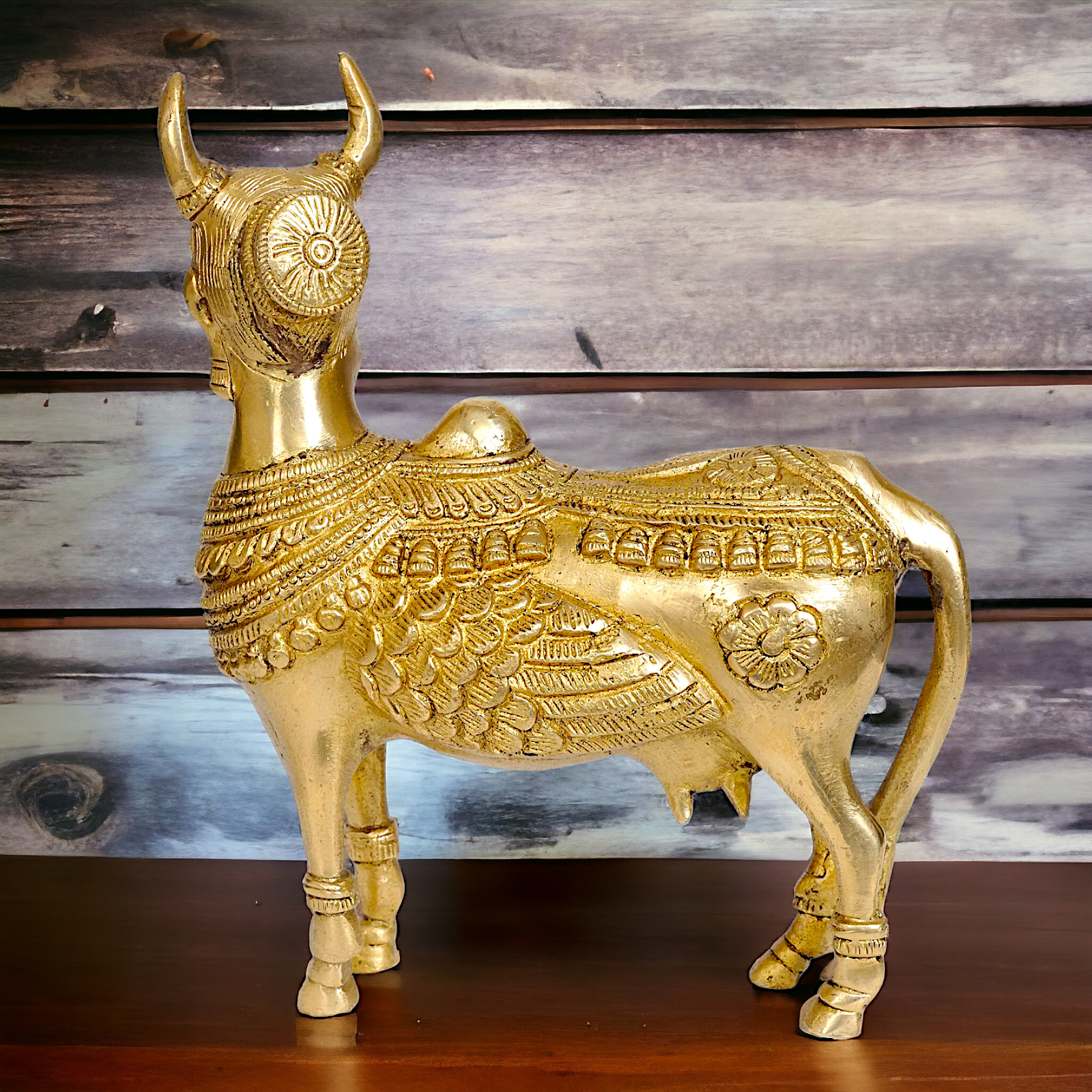 Buy Brass kamadhenu Cow Idol - 8 inches Nikuressence