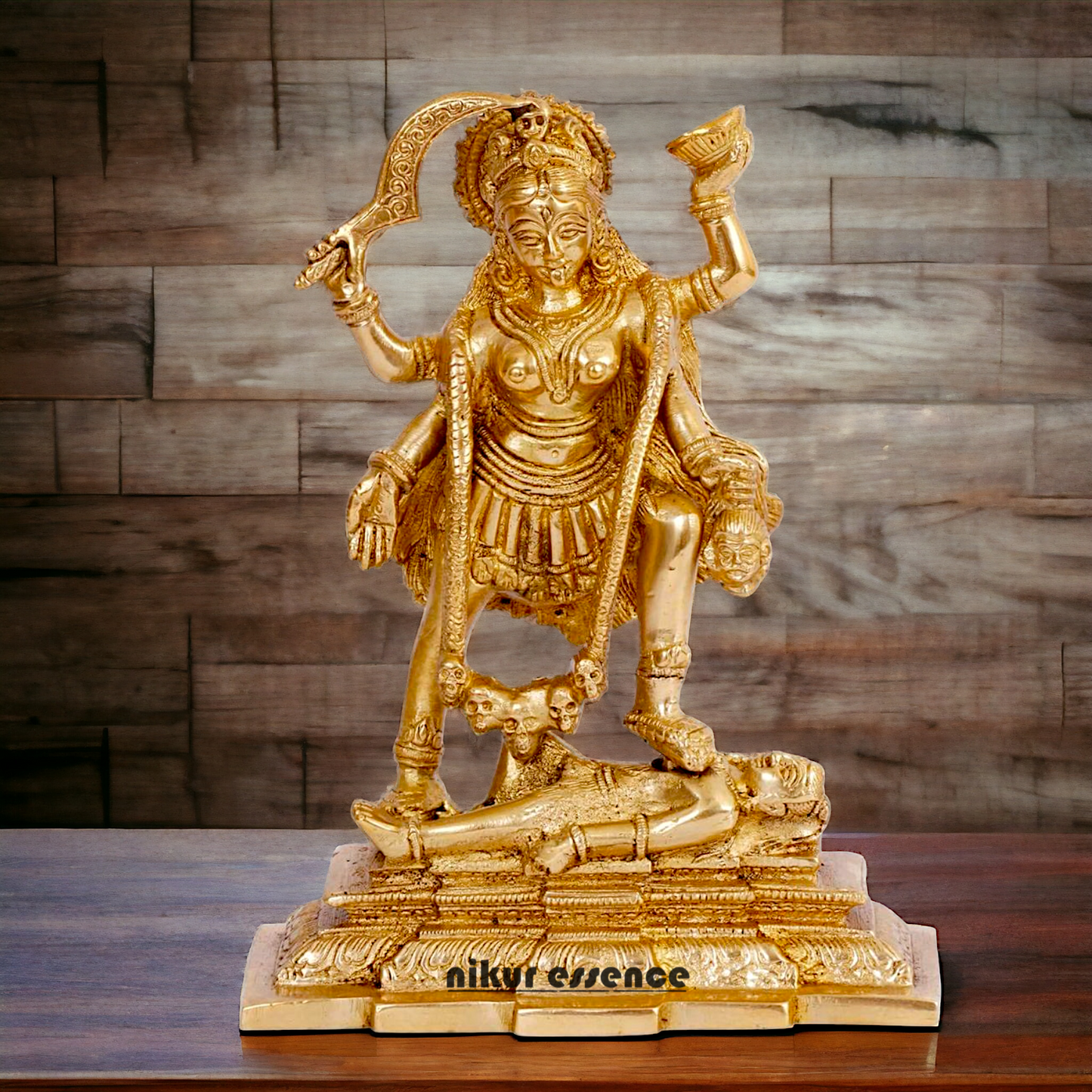 Goddess Kali Maa Solid Brass idol - 7.5 inches Nikuressence