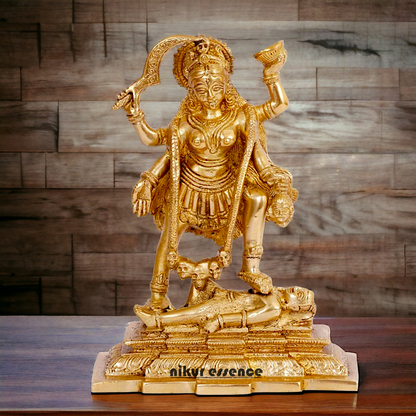 Goddess Kali Maa Solid Brass idol - 7.5 inches Nikuressence