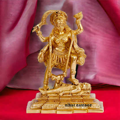 Goddess Kali Maa Solid Brass idol - 7.5 inches Nikuressence