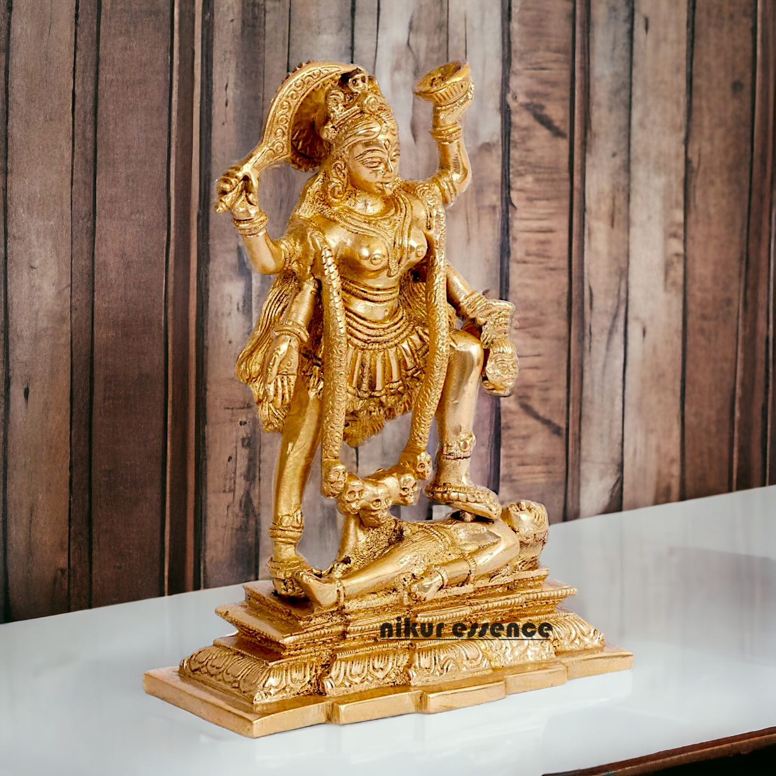 Goddess Kali Maa Solid Brass idol - 7.5 inches Nikuressence