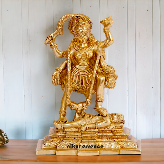 Goddess Kali Maa Solid Brass idol - 7.5 inches Nikuressence