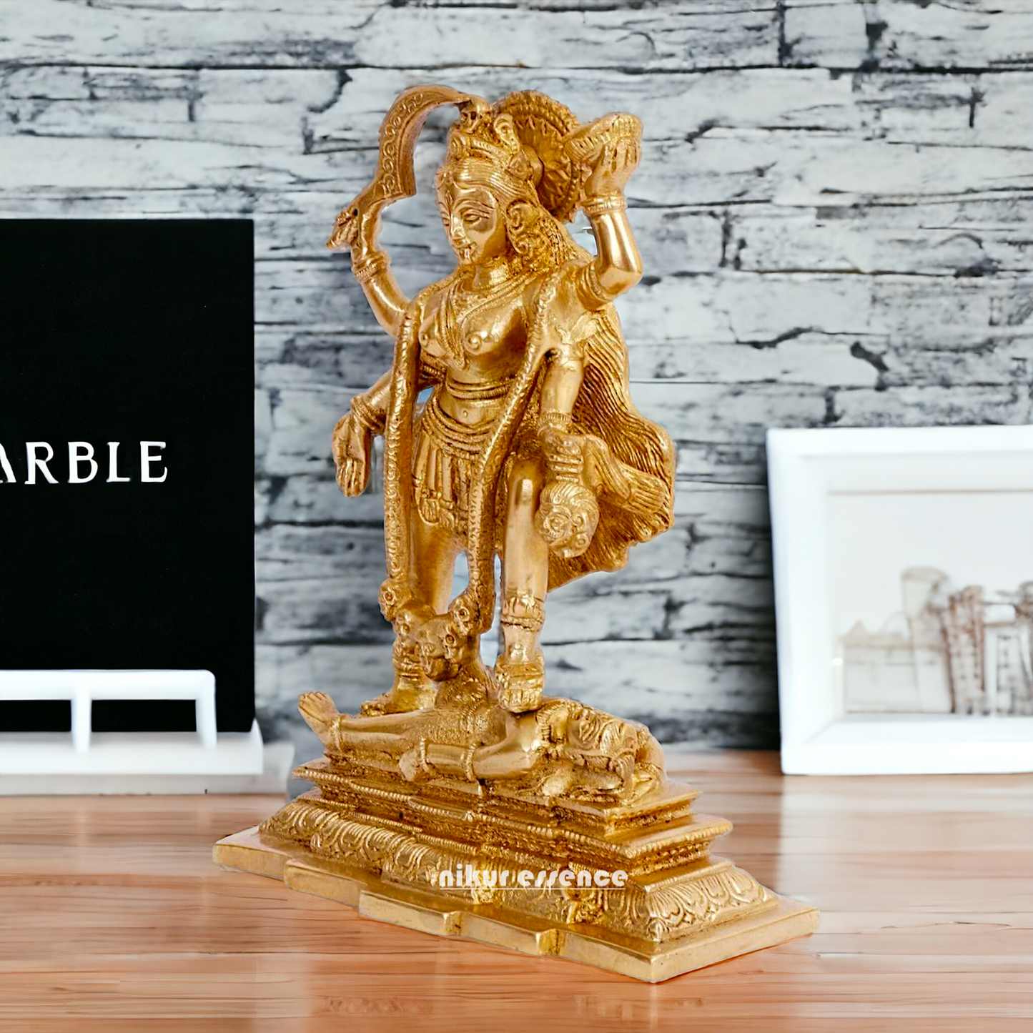Goddess Kali Maa Solid Brass idol - 7.5 inches Nikuressence