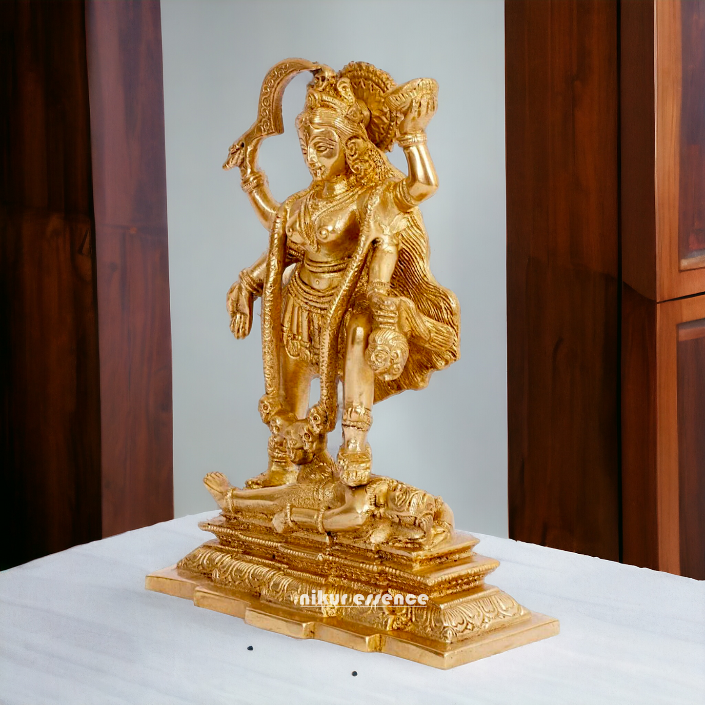 Goddess Kali Maa Solid Brass idol - 7.5 inches Nikuressence