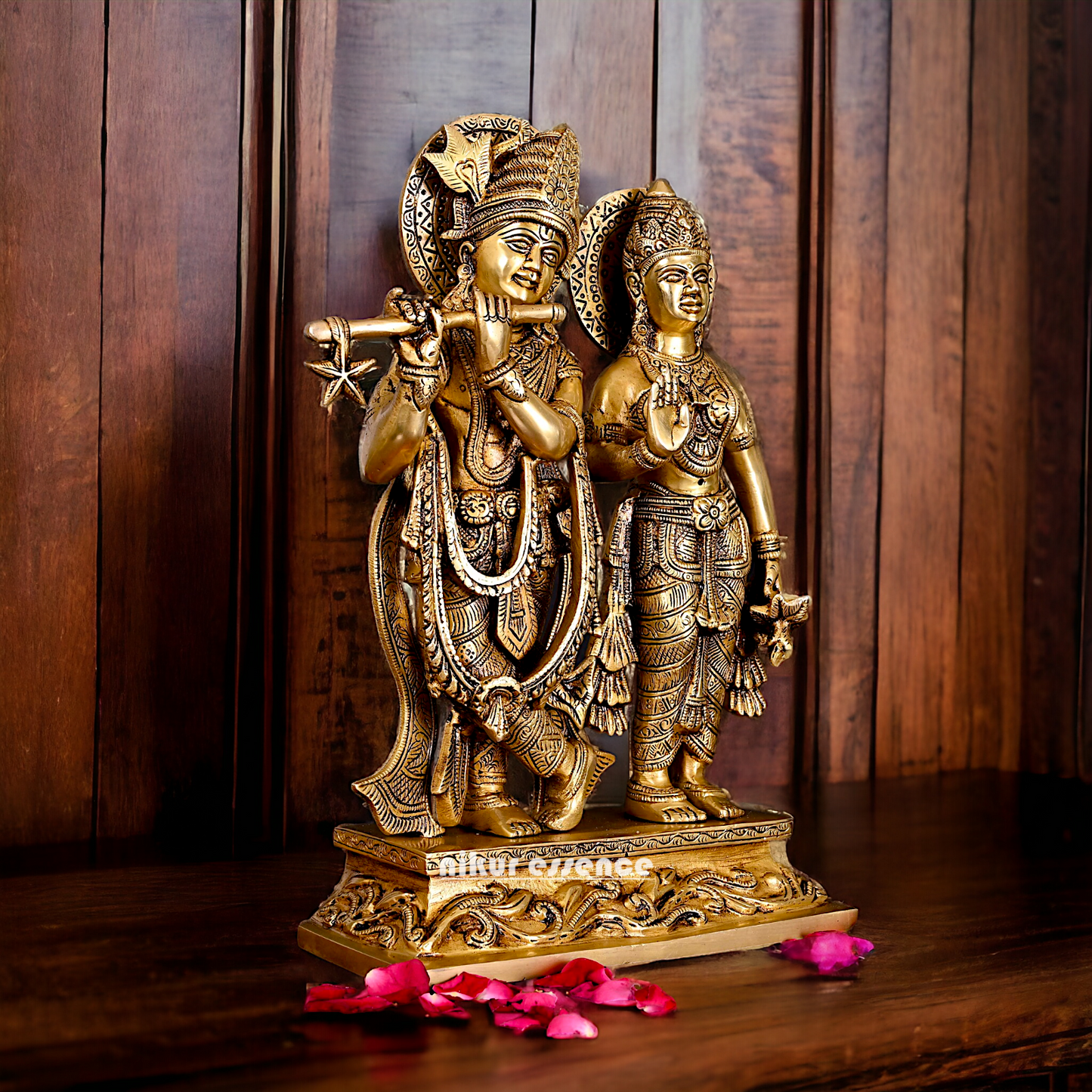 Pure Brass Radha Krishna Standing idol - 12 inches Nikuressence