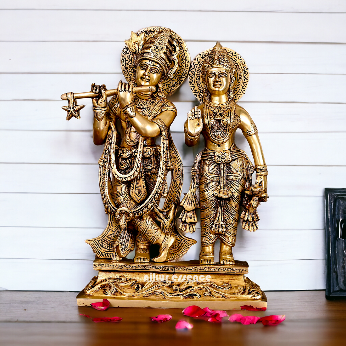 Pure Brass Radha Krishna Standing idol - 12 inches Nikuressence