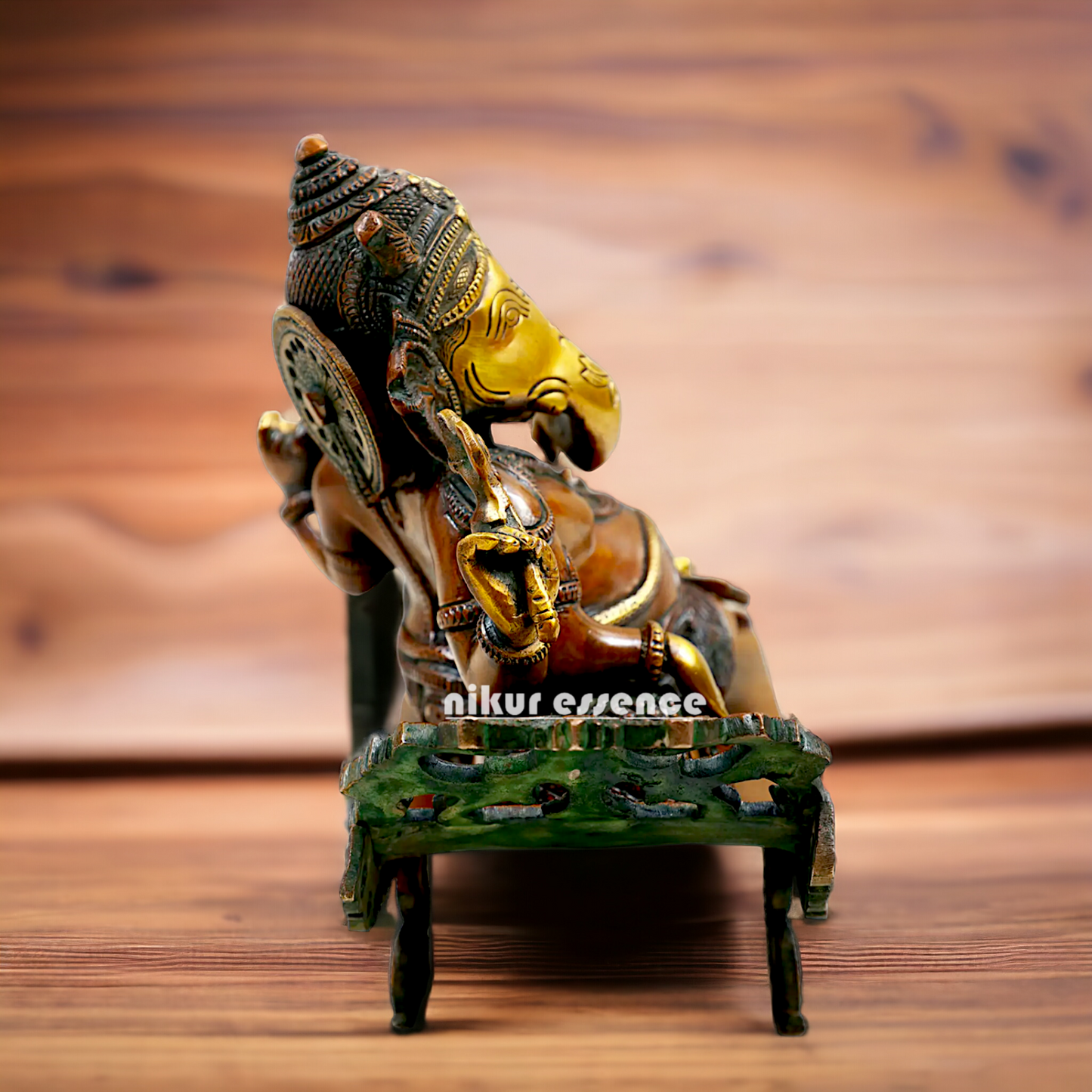 Lord Ganesha Vinayaka Relaxing Brass idol - 11.50 Inch Nikuressence